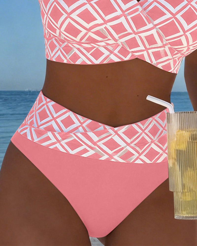Bikini Dos Piezas Estilo Sujetador Motivo Diamante