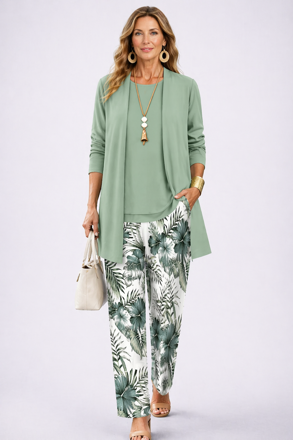 Lorraine conjunto verde y blanco