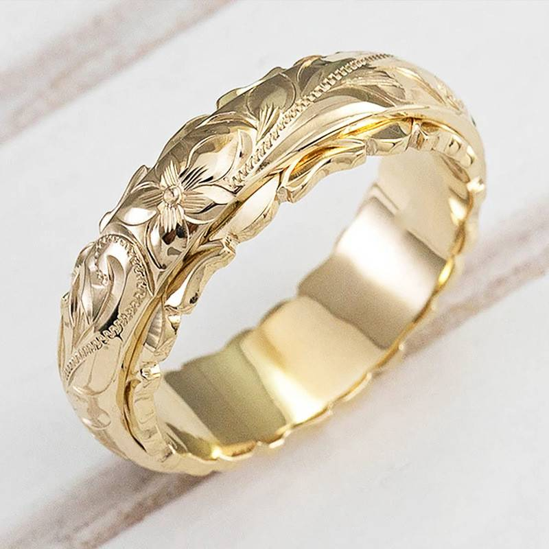 Anillo flor dorado vintage