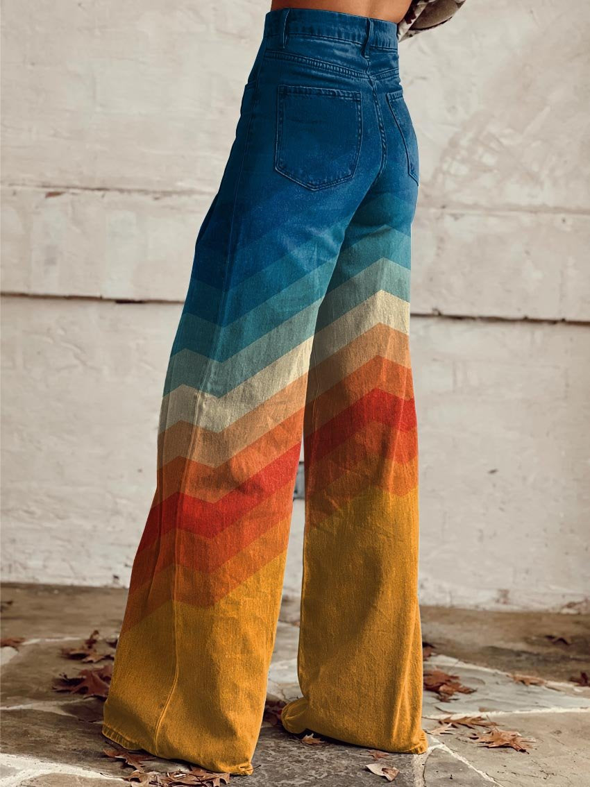 Léa - Pantalón retro zigzag elegante