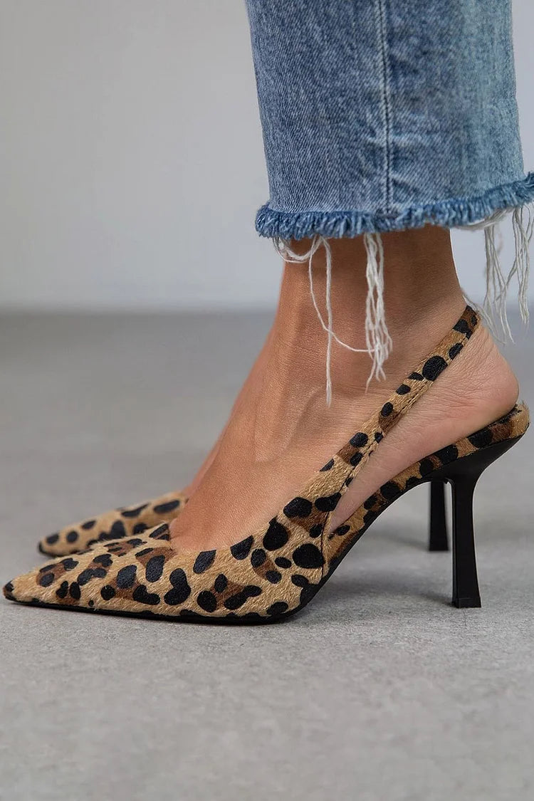 Bea™ | Zapatos de tacón D’Orsay con estampado de leopardo