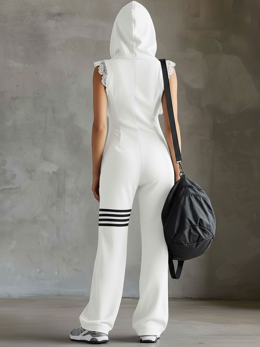 Giada™ | Mono Deportivo Retro con Capucha y Rayas
