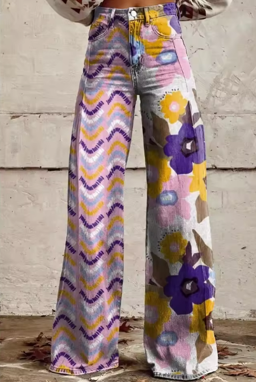 Isa - Pantalón boho floral