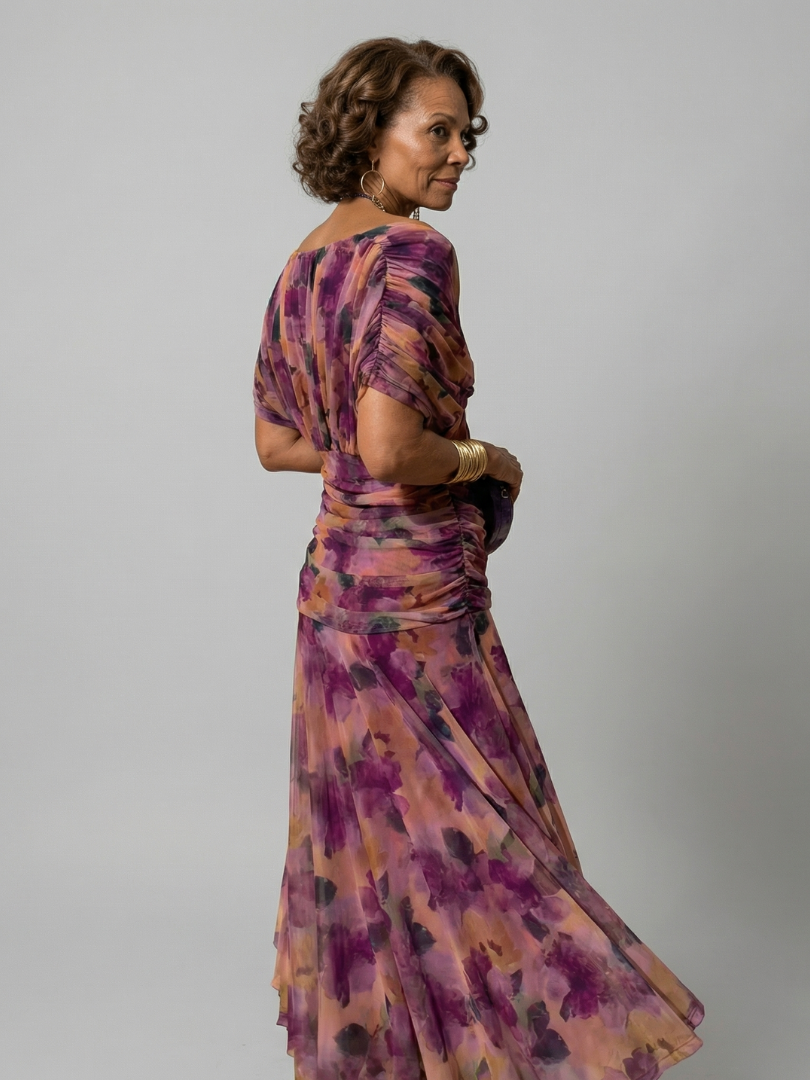 Calen | Vestido Midi Fluido con Escote Bardot