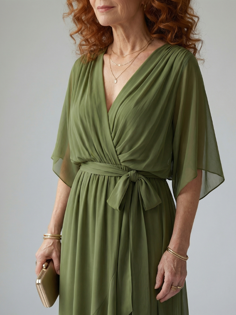 Elric | Vestido Midi Ligero con Drapeado