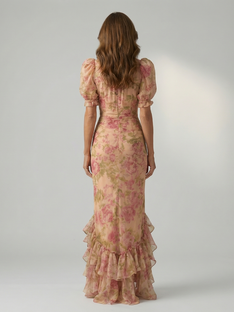Vestido Maxi Suave con Cuello Alto