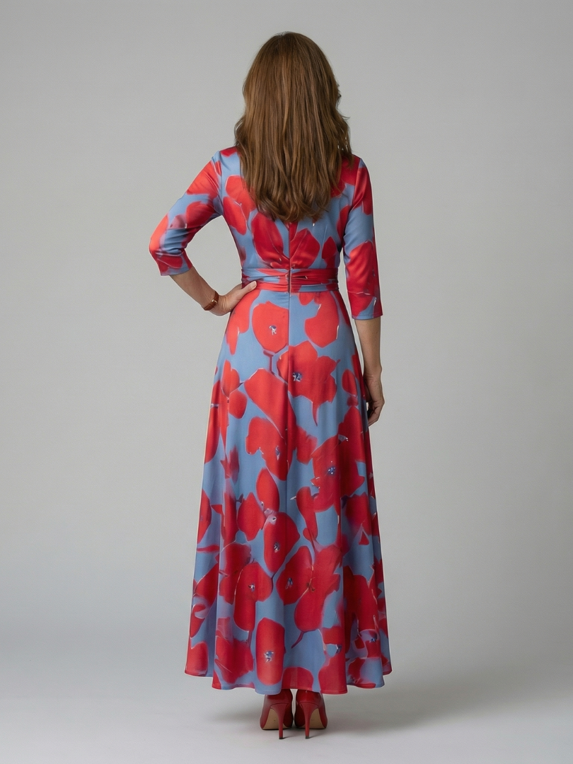 Celine | Vestido Midi con Cuello Cruzado