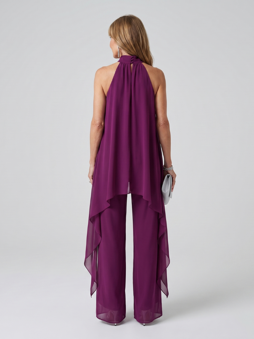 Conjunto de Firma Asimétrico con Top Halter y Pantalón