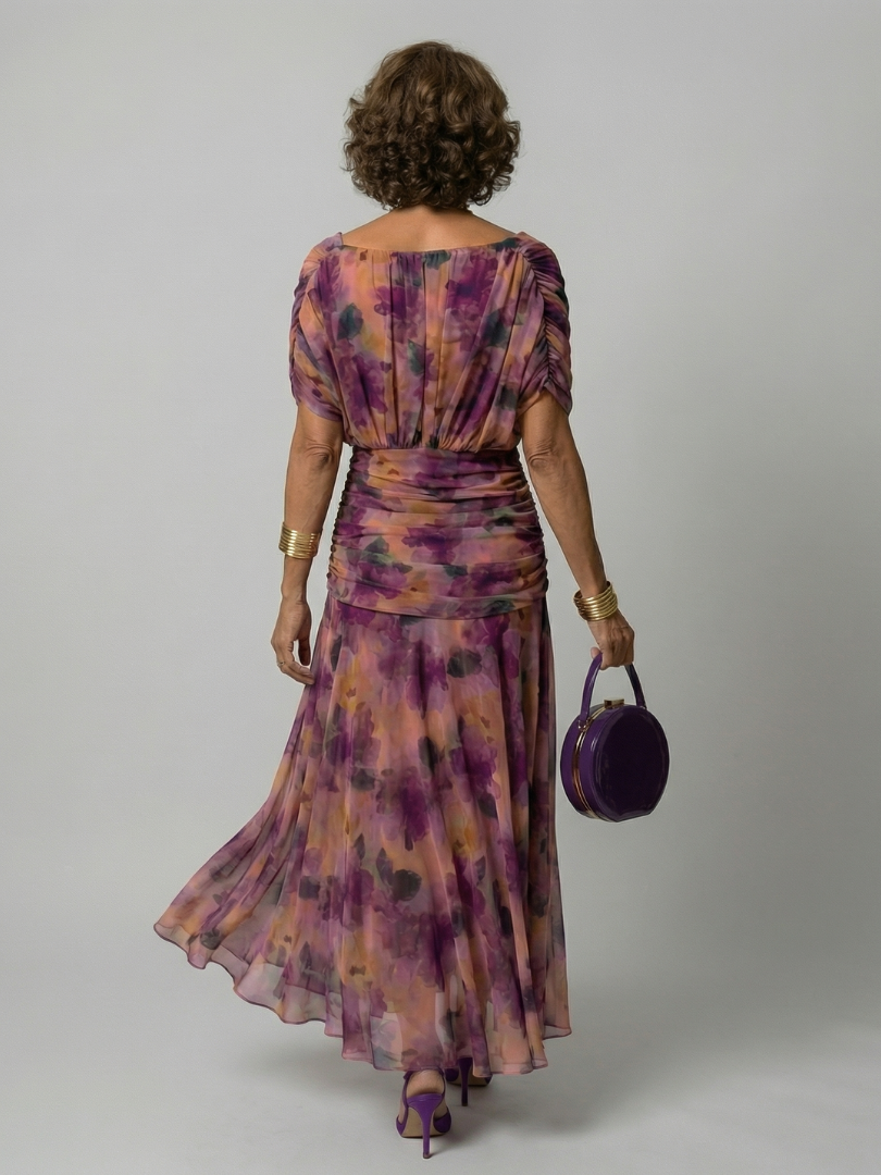 Calen | Vestido Midi Fluido con Escote Bardot