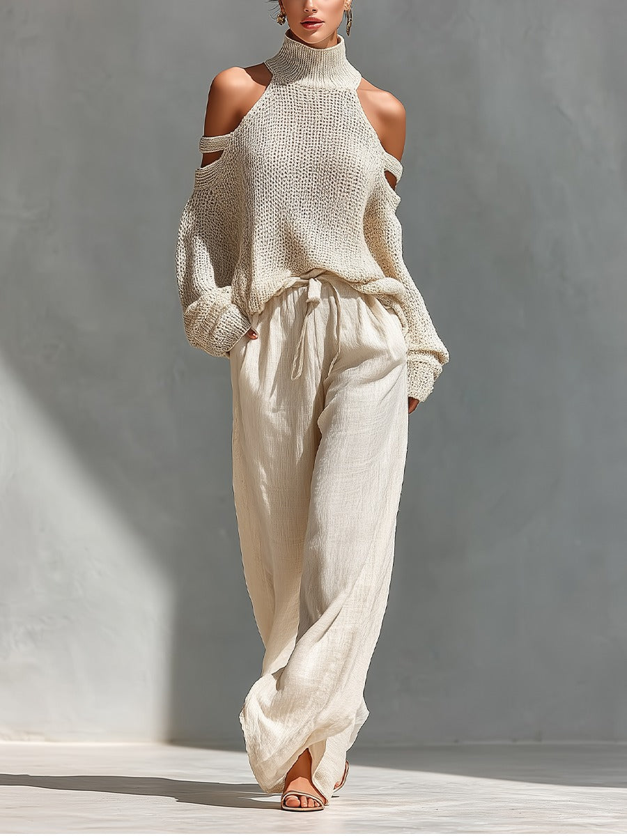 Camilla™ | Conjunto a la Moda Top Cuello Alto Hombros Descubiertos