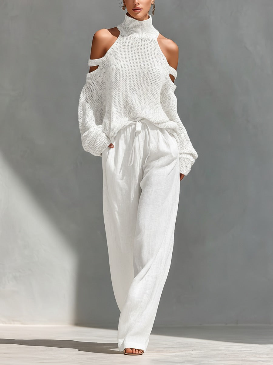 Camilla™ | Conjunto a la Moda Top Cuello Alto Hombros Descubiertos