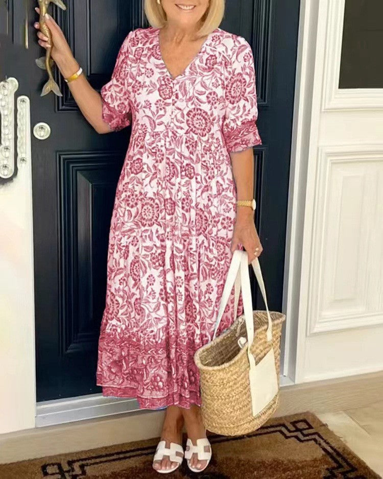 Keisha vestido floral rosa