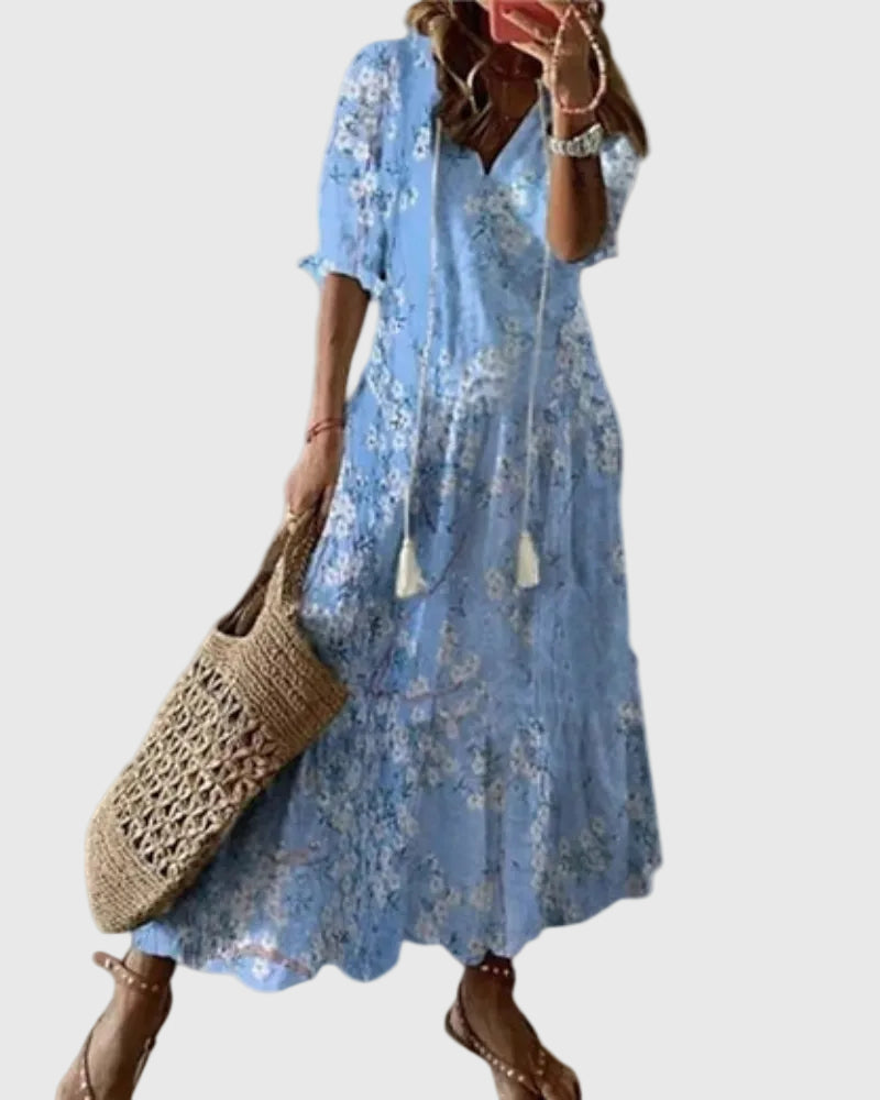 Amalia vestido boho rojo