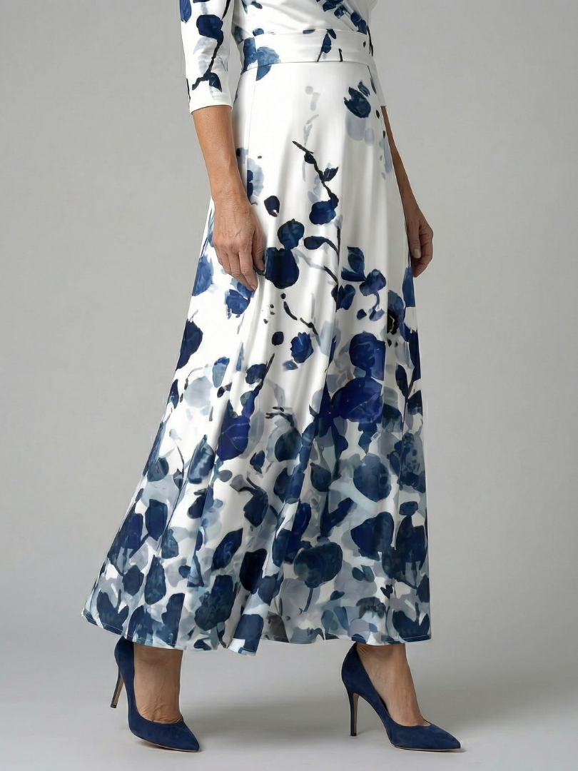 Celine | Vestido Midi con Cuello Cruzado