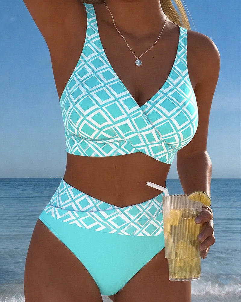 Bikini Dos Piezas Estilo Sujetador Motivo Diamante