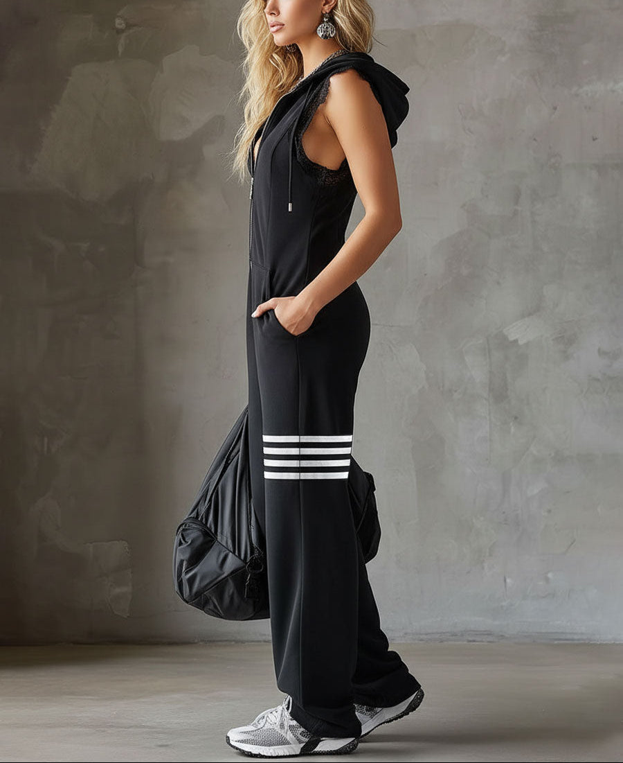 Giada™ | Mono Deportivo Retro con Capucha y Rayas