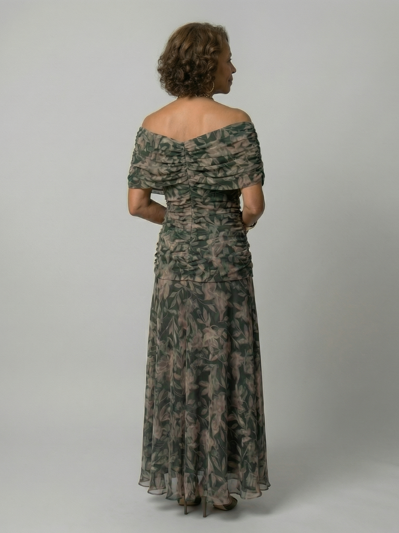 Calen | Vestido Midi Fluido con Escote Bardot