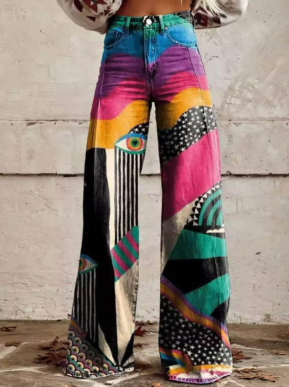 Talia - Pantalón acampanado boho chic