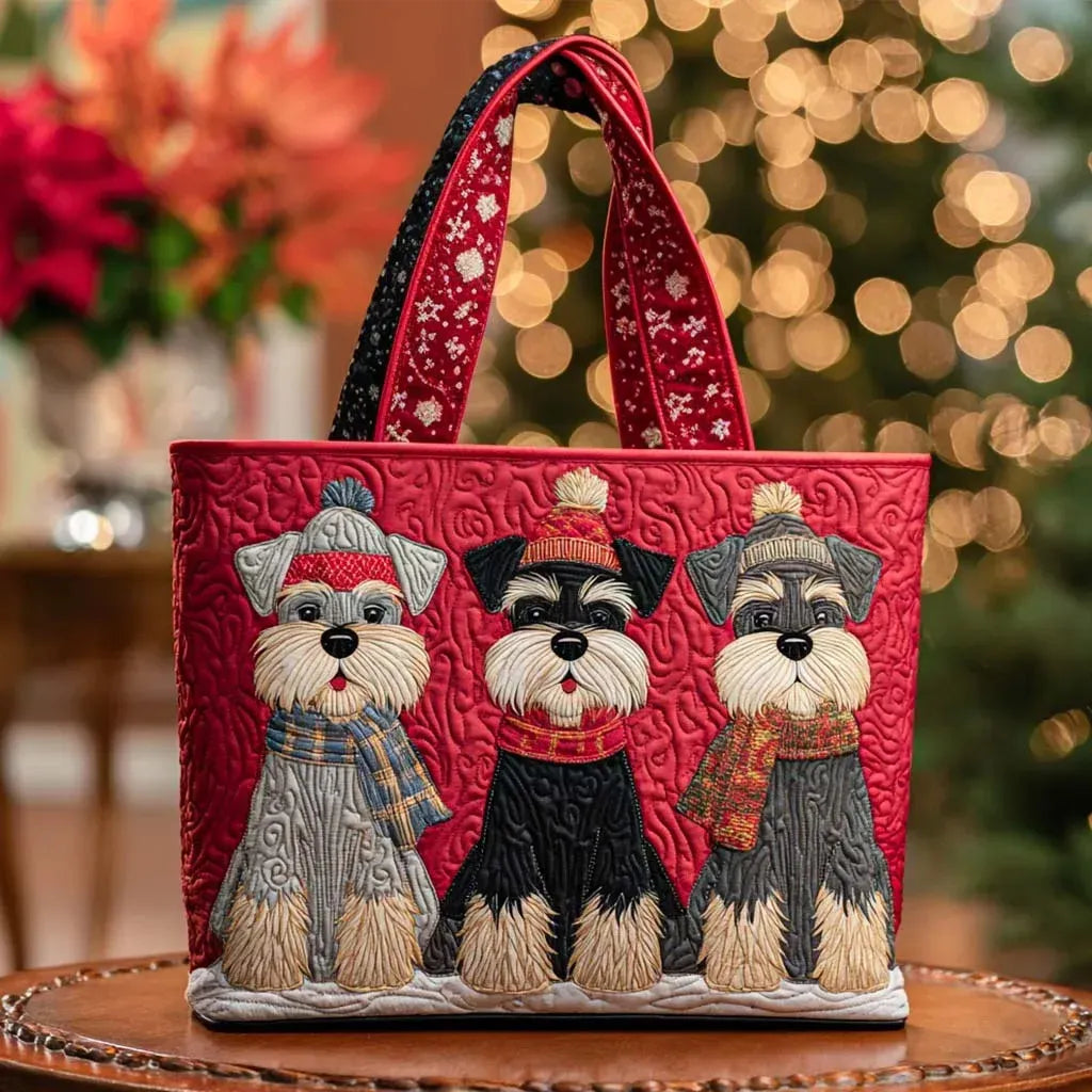 Bolso artesanal con schnauzer