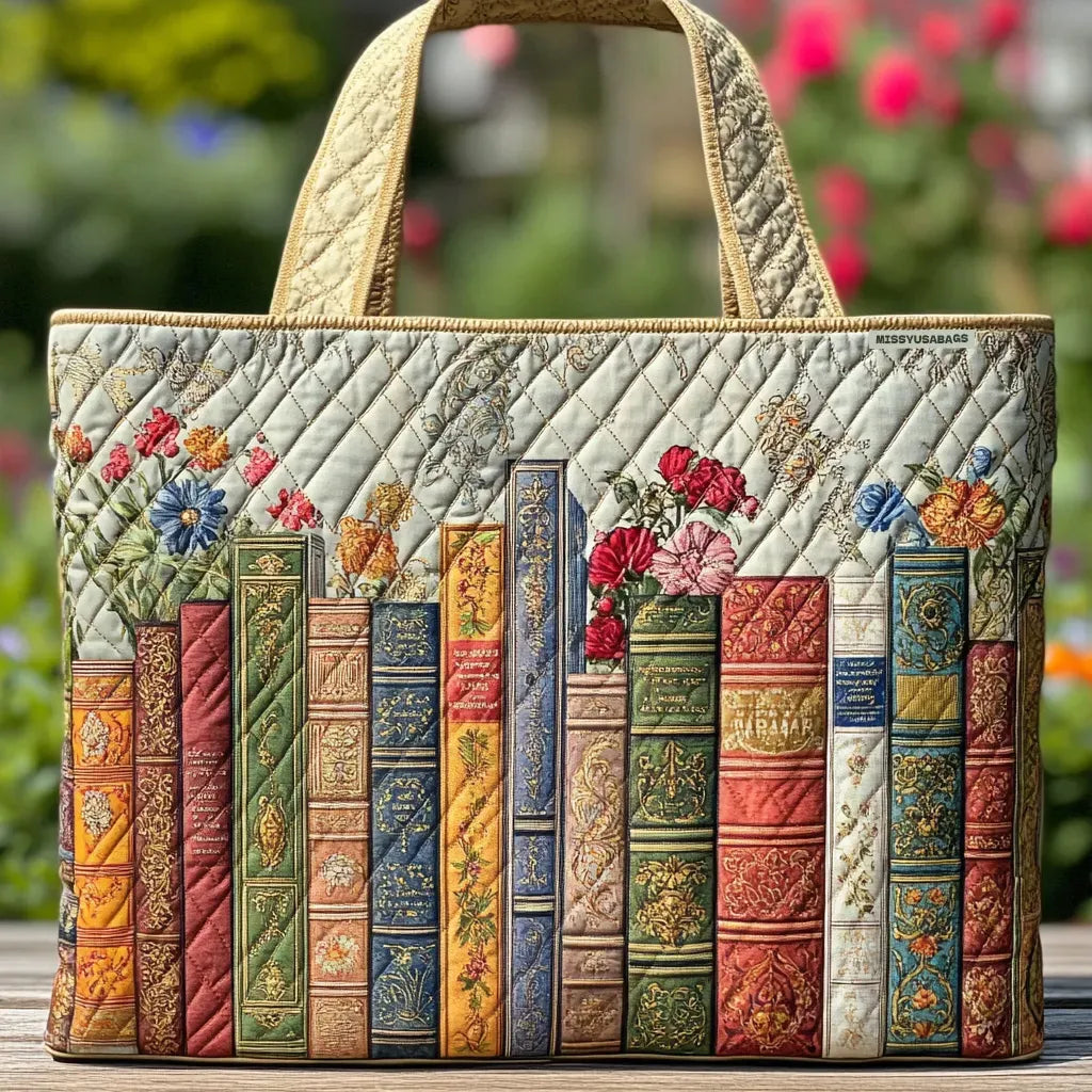 Bolso acolchado biblioteca encantada