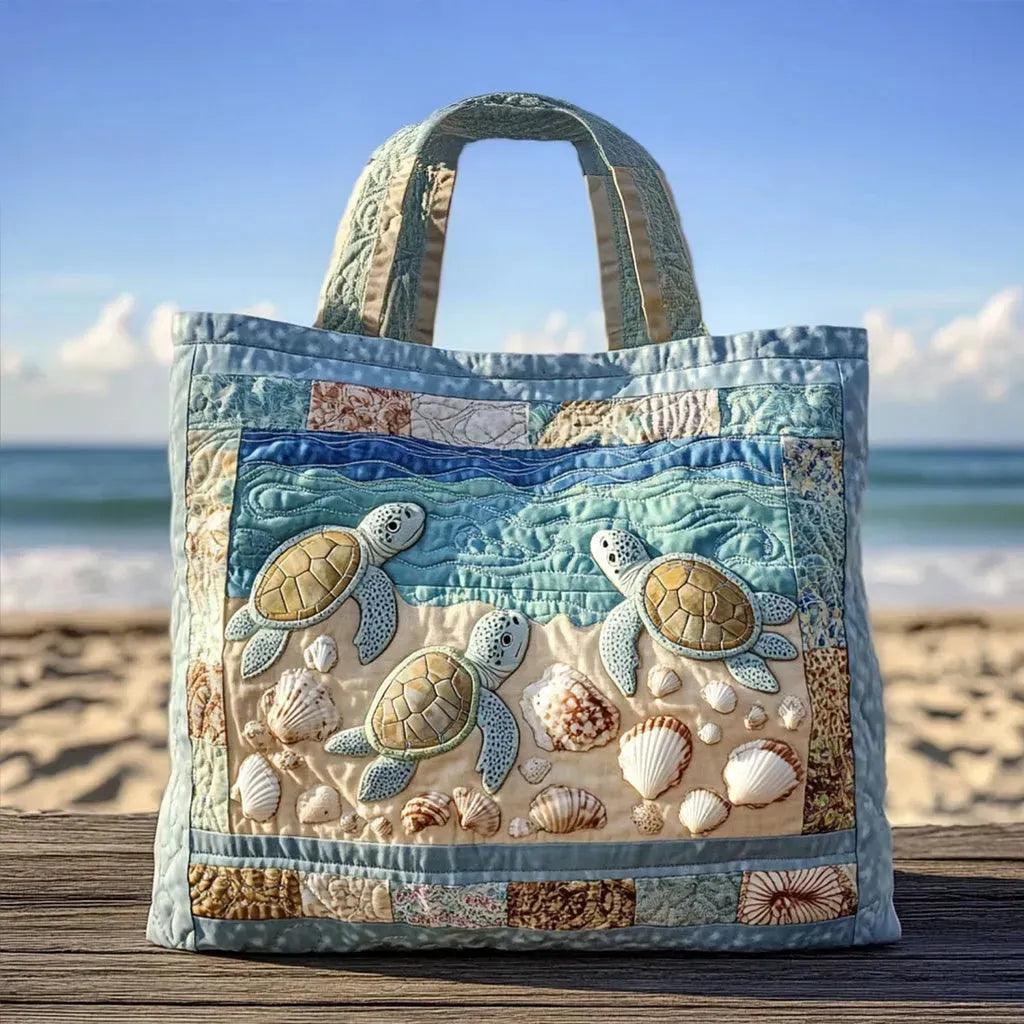 Bolso acolchado artesanal con tortuga