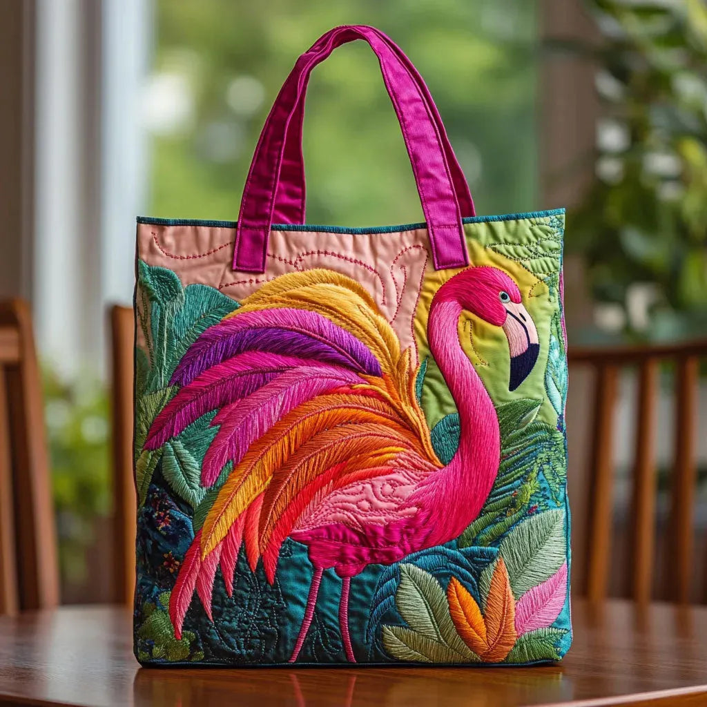 Bolso de hombro acolchado con flamenco