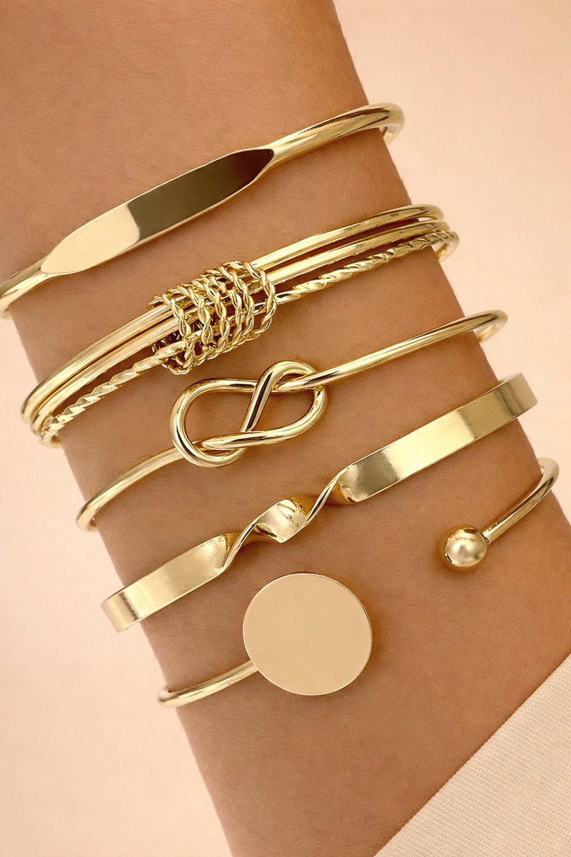 Pulsera de Cadena Geométrica Abierta