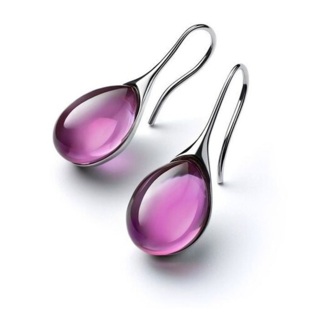 Pendientes de cristal en dorado y plateado