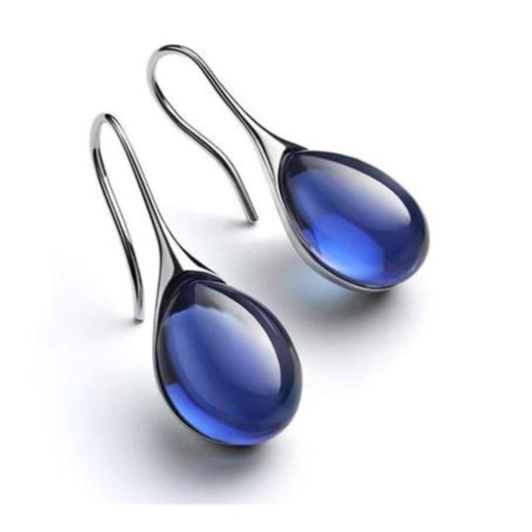 Pendientes de cristal en dorado y plateado