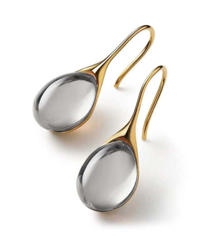 Pendientes de cristal en dorado y plateado