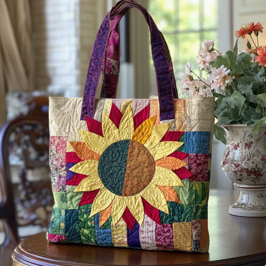 Bolso acolchado hecho a mano con flores