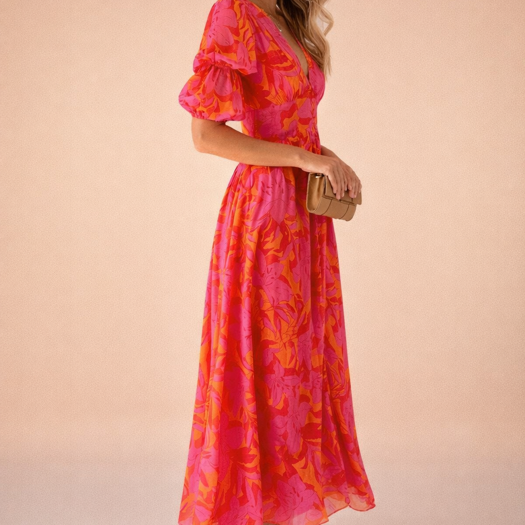 Vestido Maxi Carla | Tropical Radiance
