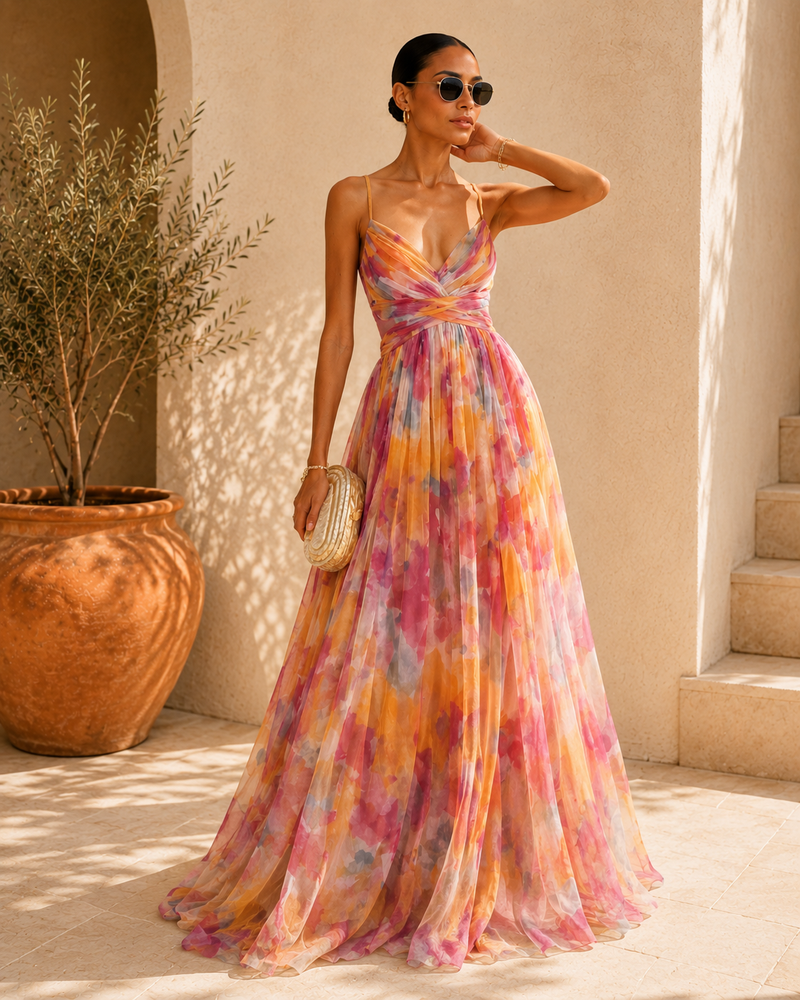 Laura | Vestido largo Elegancia floral
