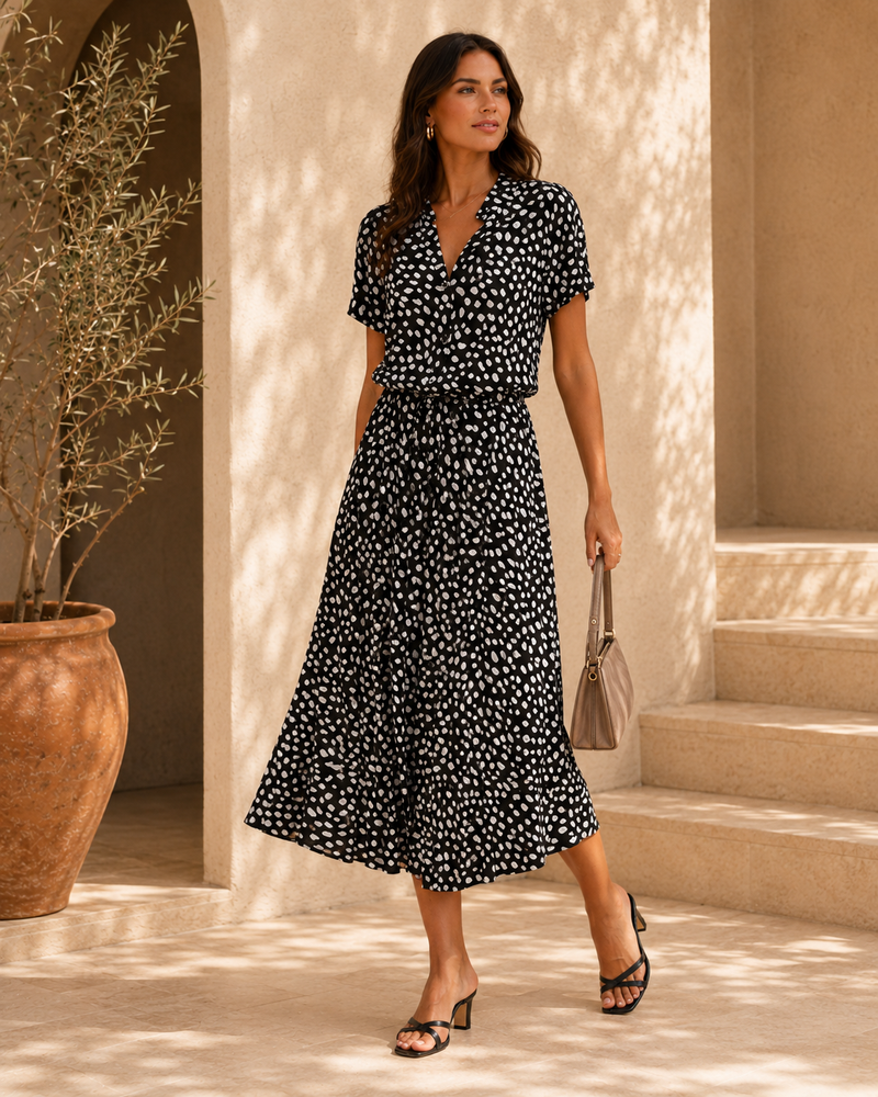 Gabriela™ | Vestido floral vintage con manga corta