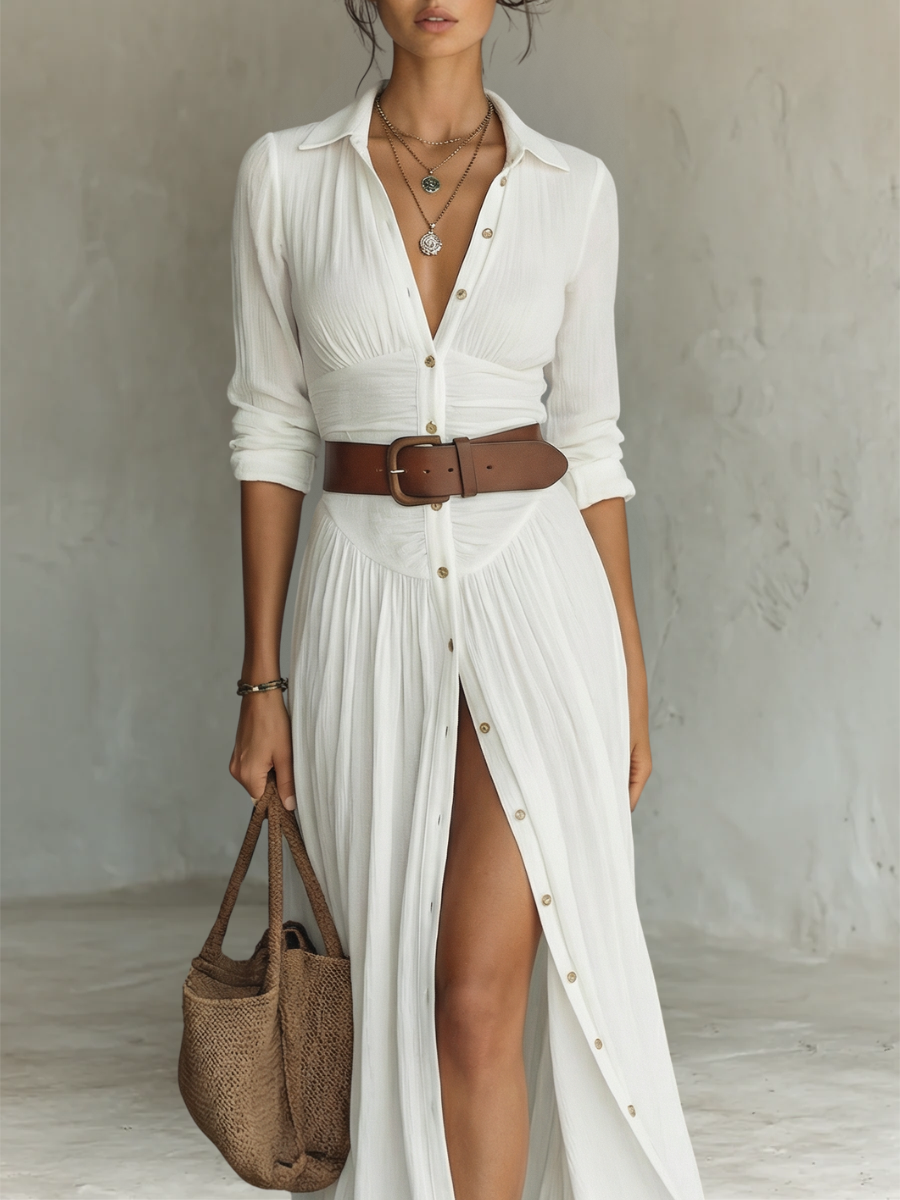 Vestido maxi silueta completa