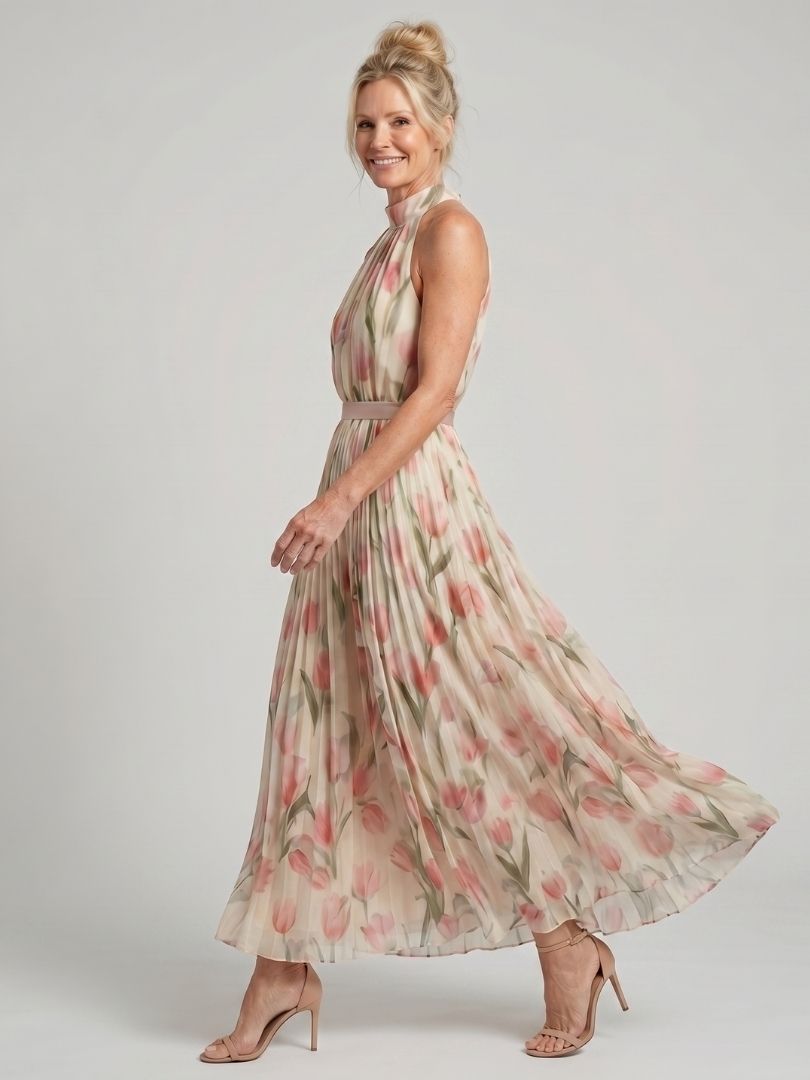 Aurelle | Vestido Midi Floral Halter