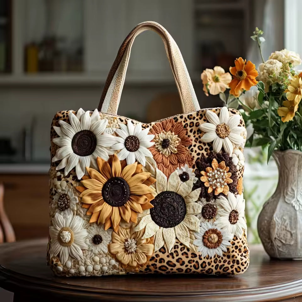 Bolso acolchado hecho a mano con mezcla de margaritas