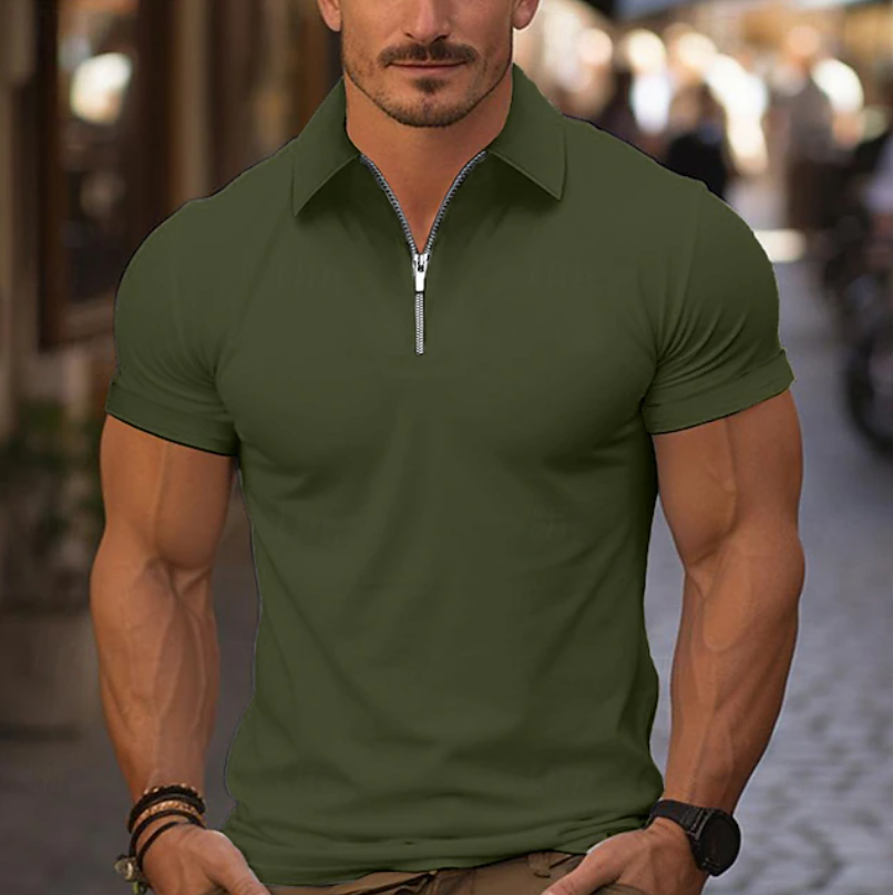 Pablo | Camisa clásica con cuello y cremallera de un cuarto