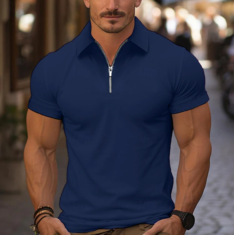 Pablo | Camisa clásica con cuello y cremallera de un cuarto