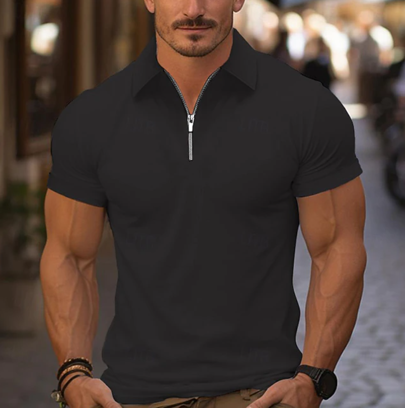 Pablo | Camisa clásica con cuello y cremallera de un cuarto