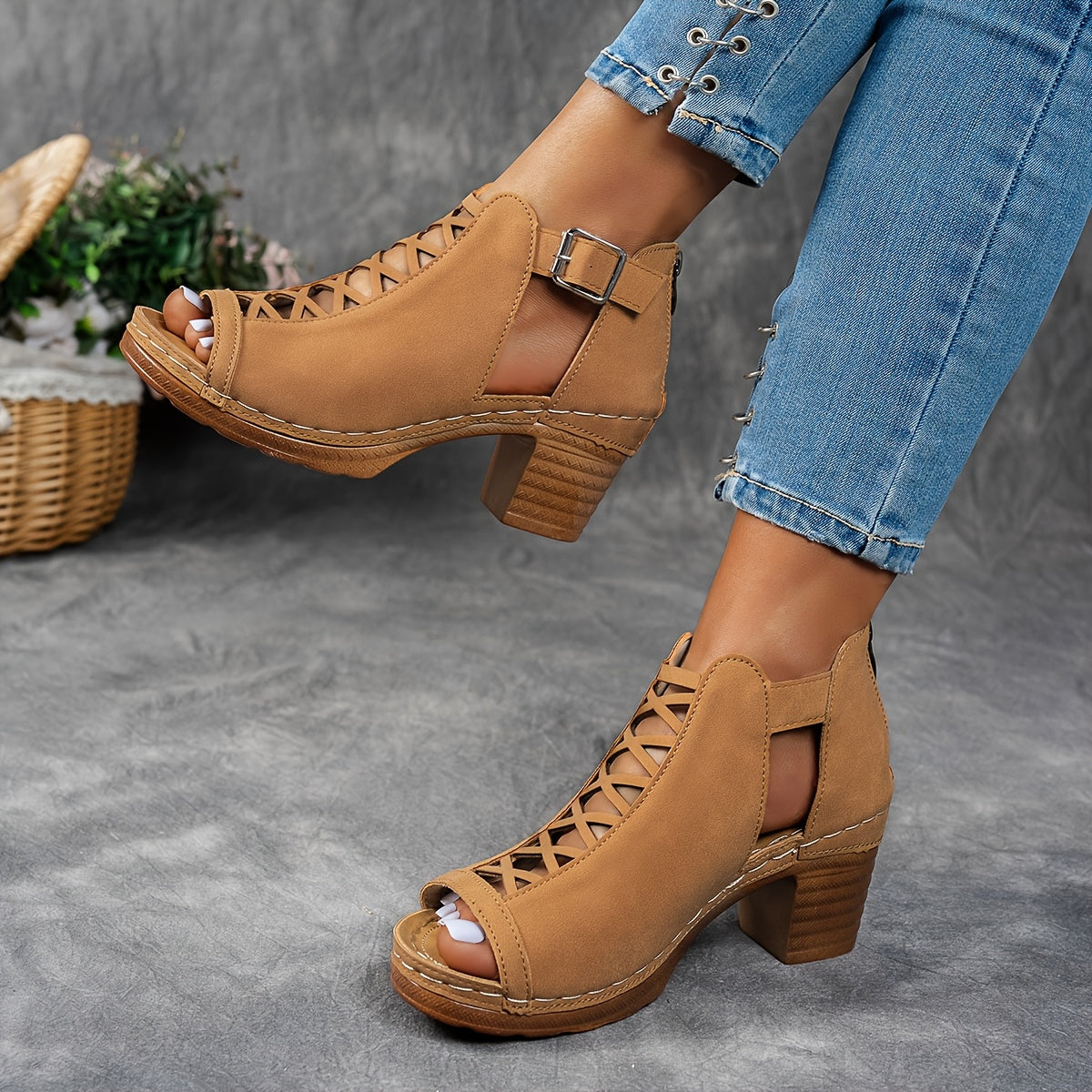 Selin™ | Sandalias con Tacón Trenzado