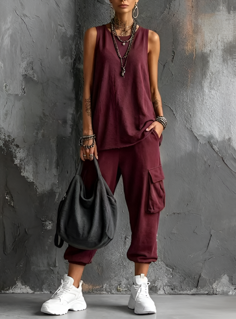 Noemi conjunto casual azul claro