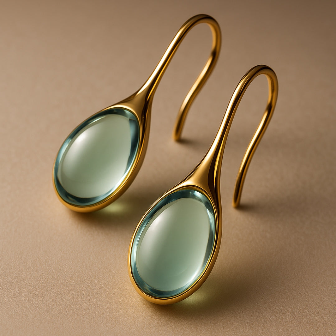 Pendientes de cristal en dorado y plateado