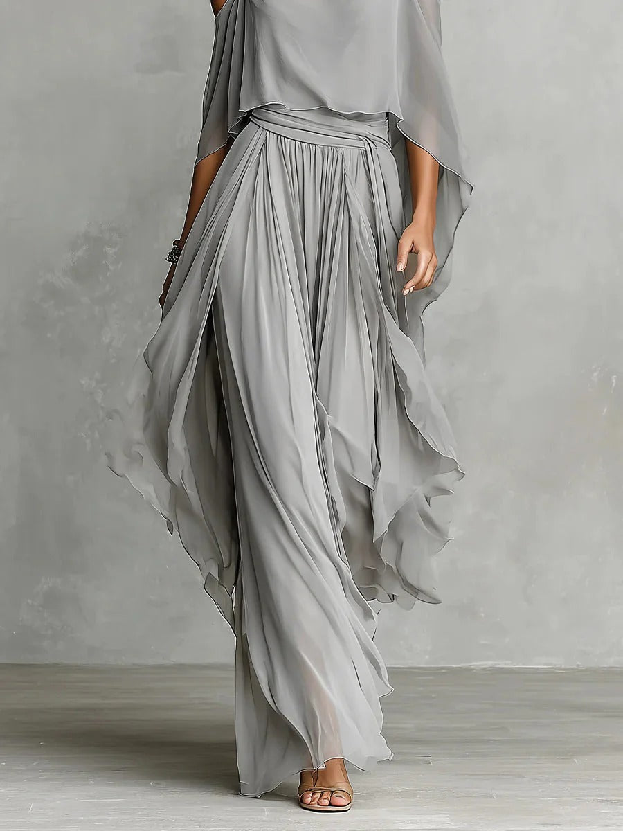 Isabela™ | Conjunto Fluido Gris con Top de Tirantes Finos y Pantalón Ligero